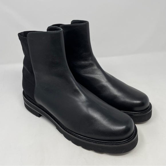 Stuart Weitzman 5050 Lift Black Leather Booties - new - Picture 5 of 12